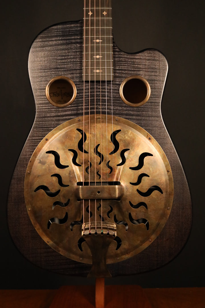 Beard Trailhead-E Roundneck with Cutaway - Black Ice Satin Finish, Fishman Nashville Bridge Pickup