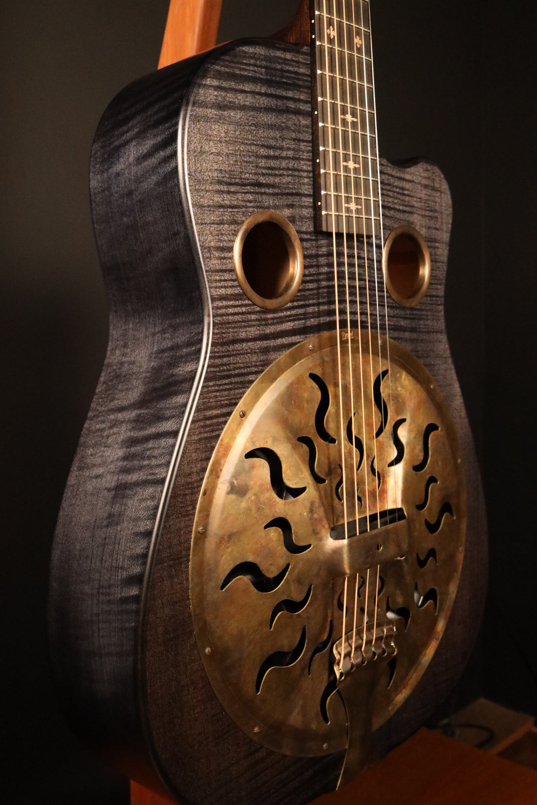 Beard Trailhead-E Roundneck with Cutaway - Black Ice Satin Finish, Fishman Nashville Bridge Pickup