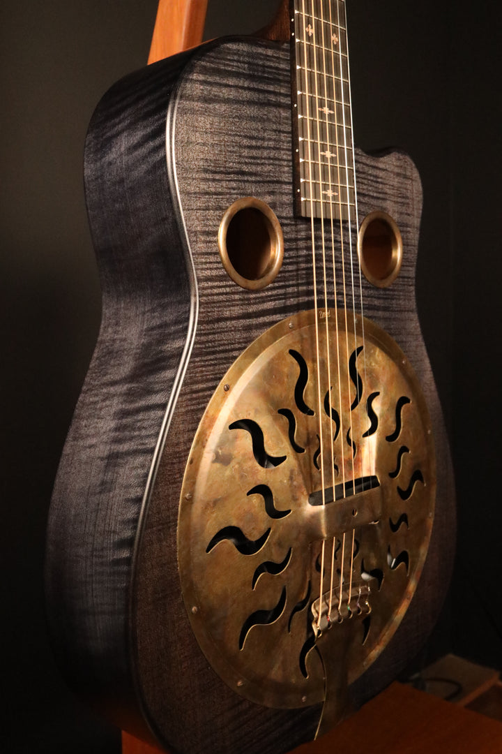 Beard Trailhead-E Roundneck with Cutaway - Black Ice Satin Finish, Fishman Nashville Bridge Pickup