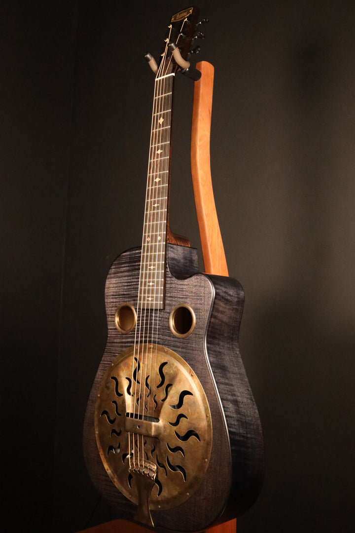 Beard Trailhead-E Roundneck with Cutaway - Black Ice Satin Finish, Fishman Nashville Bridge Pickup