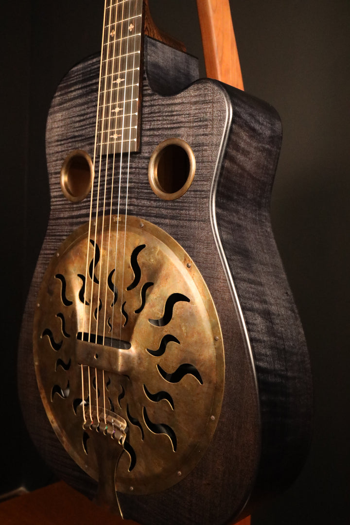 Beard Trailhead-E Roundneck with Cutaway - Black Ice Satin Finish, Fishman Nashville Bridge Pickup