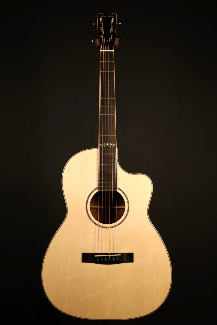 Huss and Dalton CM 12-Fret Cutaway Custom - Bearclaw Italian Spruce/Quilted Sapele (NEW)