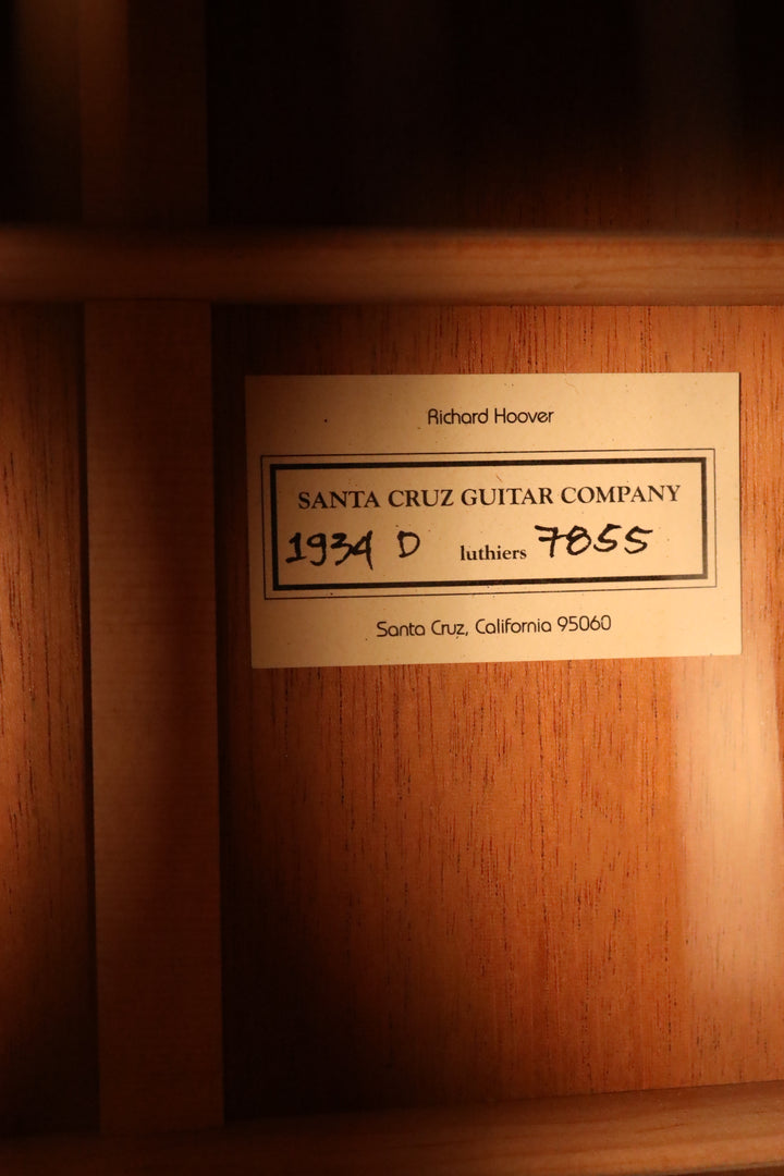 Santa Cruz 1934 D Mahogany - Old Growth Adirondack/Old Growth Mahogany (NEW)