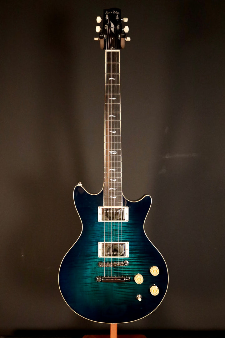 Huss and Dalton Meridian Double Cut Electric Custom - Aqua Blue - Fralin Modern P.A.F. (NEW)