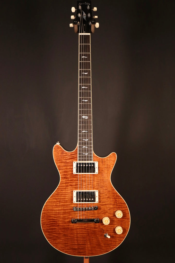 Huss and Dalton Meridian Double Cut Electric Custom - Thermo-cured Figured Maple Top, Natural - Fralin Modern P.A.F. (NEW)
