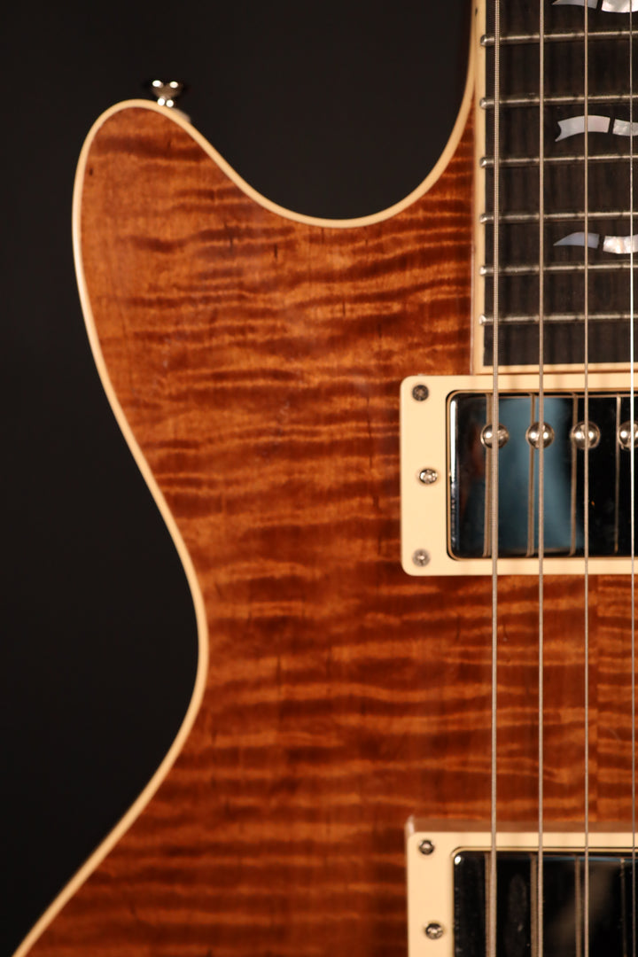 Huss and Dalton Meridian Double Cut Electric Custom - Thermo-cured Figured Maple Top, Natural - Fralin Modern P.A.F. (NEW)
