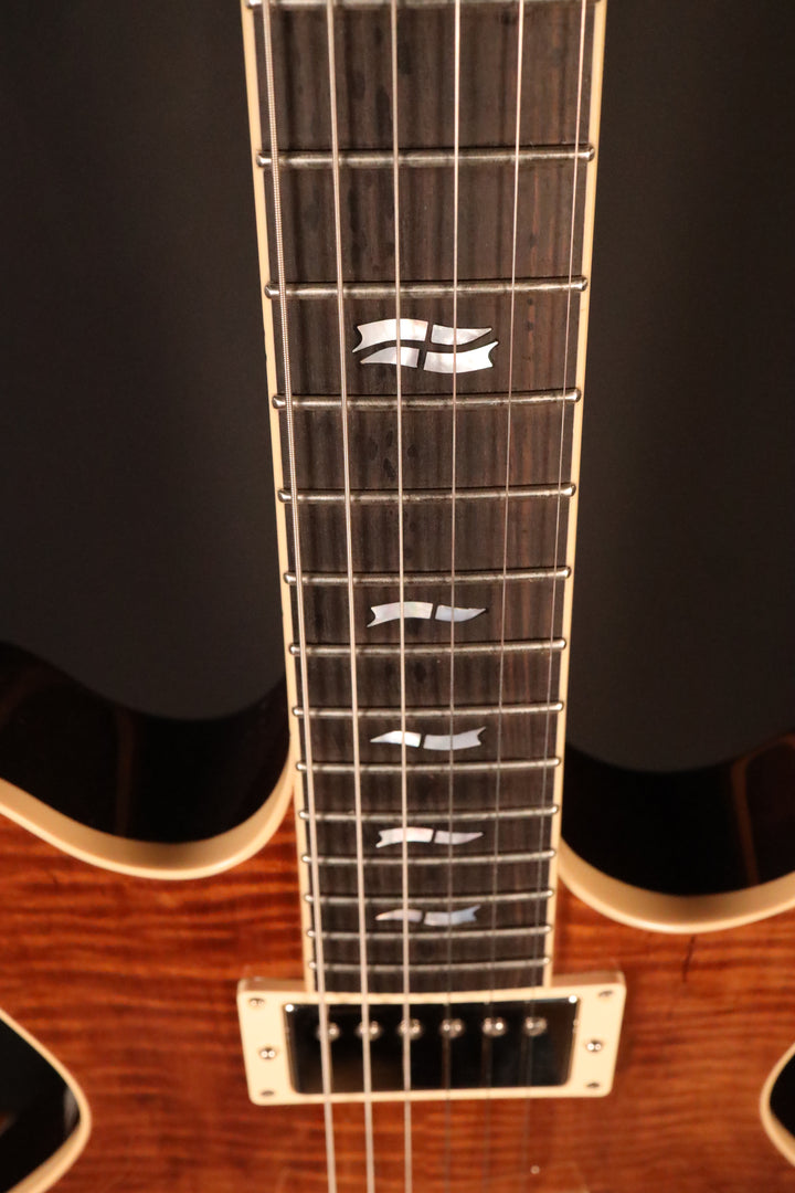 Huss and Dalton Meridian Double Cut Electric Custom - Thermo-cured Figured Maple Top, Natural - Fralin Modern P.A.F. (NEW)