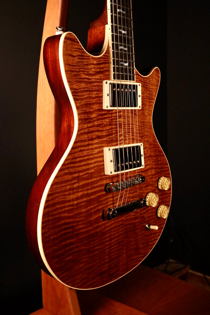 Huss and Dalton Meridian Double Cut Electric Custom - Thermo-cured Figured Maple Top, Natural - Fralin Modern P.A.F. (NEW)