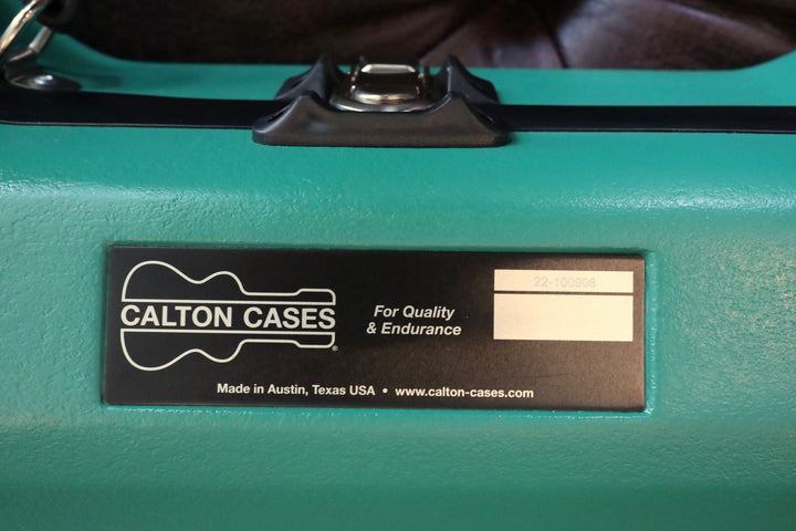 Calton Case - Medium Jumbo L-00 style - Antique Green/Gold Interior