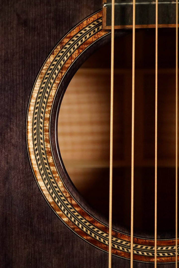 Huss and Dalton MJ Custom - Bearclaw Italian Spruce/Curly Maple/Trans Black Finish (NEW)
