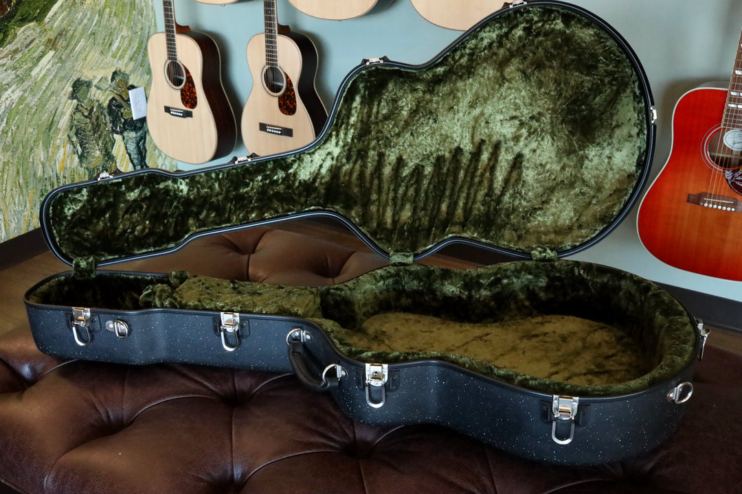 Calton Case - J-45 style, Granite Black/Green Interior