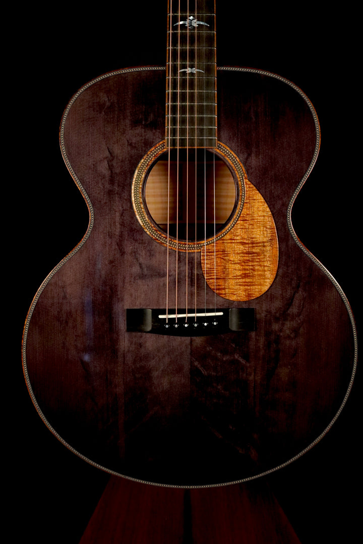 Huss and Dalton MJ Custom - Bearclaw Italian Spruce/Curly Maple/Trans Black Finish (NEW)