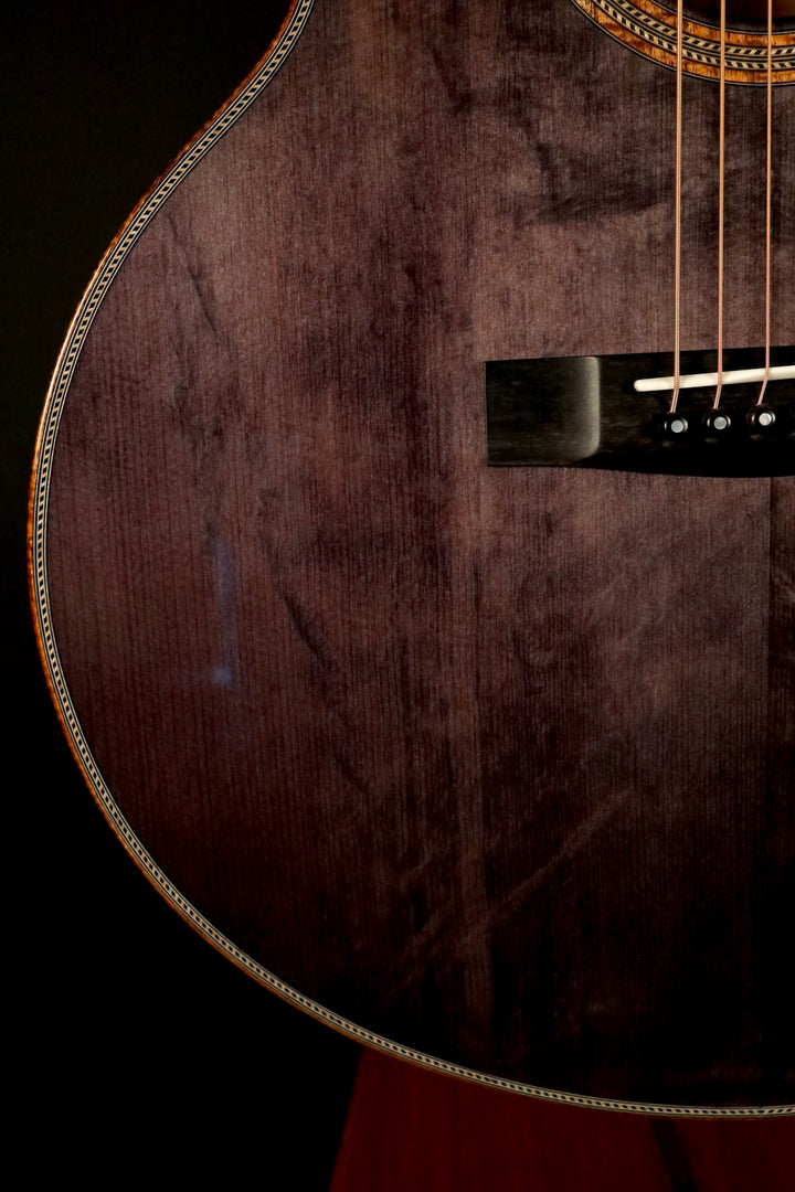 Huss and Dalton MJ Custom - Bearclaw Italian Spruce/Curly Maple/Trans Black Finish (NEW)