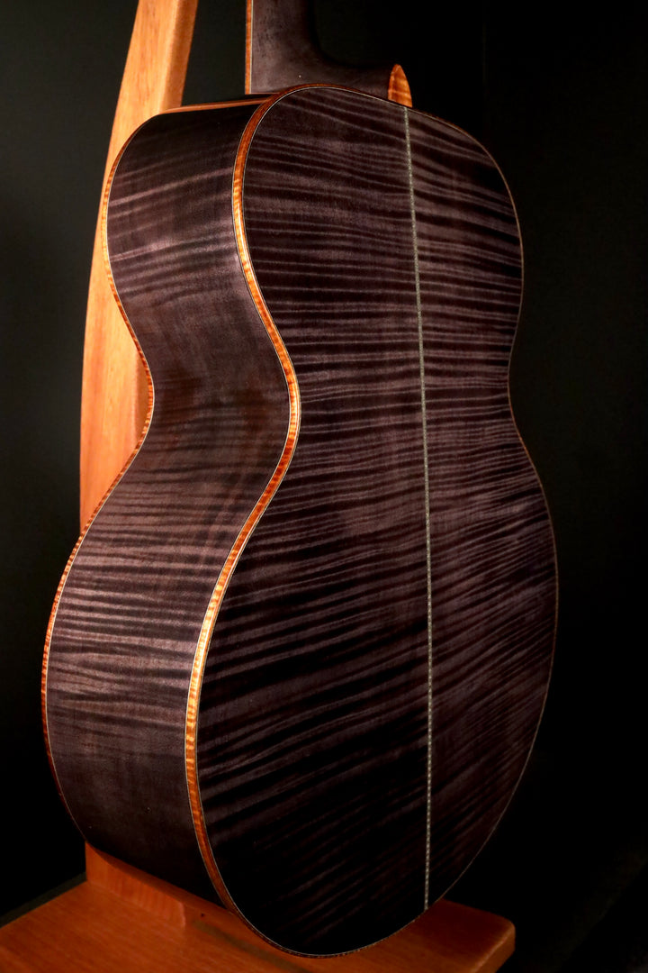 Huss and Dalton MJ Custom - Bearclaw Italian Spruce/Curly Maple/Trans Black Finish (NEW)