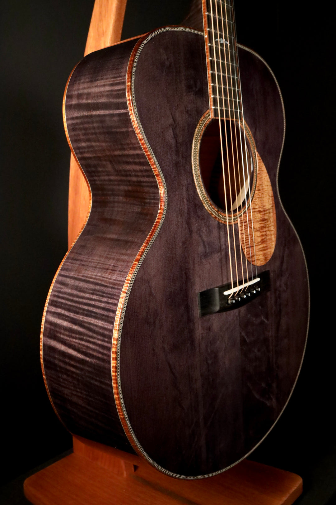 Huss and Dalton MJ Custom - Bearclaw Italian Spruce/Curly Maple/Trans Black Finish (NEW)