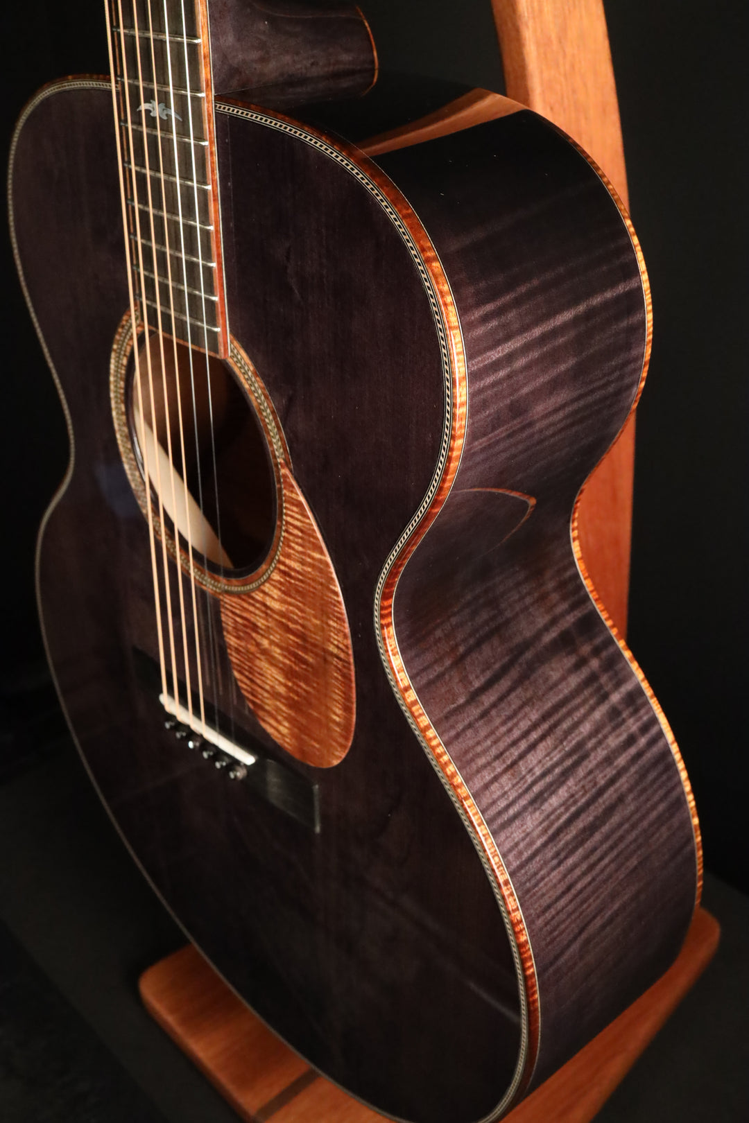 Huss and Dalton MJ Custom - Bearclaw Italian Spruce/Curly Maple/Trans Black Finish (NEW)